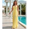 image:imageCHICME Women 2026 Sleeveless Deep V Sling Jumpsuit High Waist Pleated Jumpsuit Casual Beach Party Outfit with LiningYellow