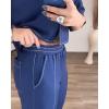 image:imageCHICME Womens 2 Piece Outfit Half Sleeve Button Down Top and Wide Leg Pants Set Casual Vacation Matching SetPurplish Blue