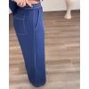 image:imageCHICME Womens 2 Piece Outfit Half Sleeve Button Down Top and Wide Leg Pants Set Casual Vacation Matching SetPurplish Blue