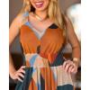 image:imageCHICME Womens Abstract Print V Neck Jumpsuit Wide Leg High Cinched Waist Backless Sleeveless Chic Vacation Beach RomperAmulticolor