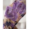 image:imageCHICME Womens Floral Mesh Bodycon Mini Dress Long Sleeve Drawstring Side Ruched Party DressPurple