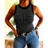 image:imageCHICME Womens Rhinestone Mock Neck Sleeveless Knit Tank Top Slim Fit Sparkly Halter for Party Vacation SummerBlack