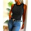 image:imageCHICME Womens Rhinestone Mock Neck Sleeveless Knit Tank Top Slim Fit Sparkly Halter for Party Vacation SummerBlack