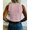image:imageCHICME Womens Rhinestone Mock Neck Sleeveless Knit Tank Top Slim Fit Sparkly Halter for Party Vacation SummerPink