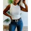 image:imageCHICME Womens Rhinestone Mock Neck Sleeveless Knit Tank Top Slim Fit Sparkly Halter for Party Vacation SummerWhite