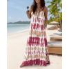 image:imageCHICME Womens Sleeveless Nightgown Soft Comfy Long Nightgown Pajama Lounge Dress with PocketsDark Red