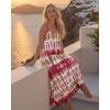 image:imageCHICME Womens Sleeveless Nightgown Soft Comfy Long Nightgown Pajama Lounge Dress with PocketsDark Red