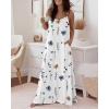 image:imageCHICME Womens Sleeveless Nightgown Soft Comfy Long Nightgown Pajama Lounge Dress with PocketsWhite