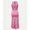 image:imageCHICME Womens Summer Halter Ruched Bodycon Long Dresses Hollow Out A Line Eyelet Embroidery amp Side Slit Vacation Tank DressHot Pink