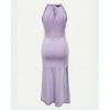 image:imageCHICME Womens Summer Halter Ruched Bodycon Long Dresses Hollow Out A Line Eyelet Embroidery amp Side Slit Vacation Tank DressPurple