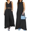 image:imageCHICME Womens V Neck Sleeveless Two Way Wear Maxi Dress 2026 Flowy Casual Summer Dresses Without BeltBlack