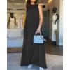 image:imageCHICME Womens V Neck Sleeveless Two Way Wear Maxi Dress 2026 Flowy Casual Summer Dresses Without BeltBlack