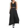 image:imageCHICME Womens V Neck Sleeveless Two Way Wear Maxi Dress 2026 Flowy Casual Summer Dresses Without BeltBlack