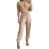image:imageCHICME Jumpsuits for Women One Piece Outfits Summer 2026 Spring Vacation Travel Outfits Dressy Casual Cargo Tapered RomperApricot