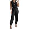 image:imageCHICME Jumpsuits for Women One Piece Outfits Summer 2026 Spring Vacation Travel Outfits Dressy Casual Cargo Tapered RomperBlack