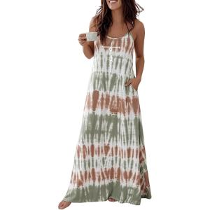 image:imageCHICME Womens Sleeveless Nightgown Soft Comfy Long Nightgown Pajama Lounge Dress with PocketsLight Green