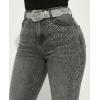 image:imageCHICME Womens Rhinestone Skinny Jeans High Waisted Washed Stretchy Denim Pants Party StreetwearDark Grey