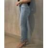 image:imageCHICME Womens Rhinestone Skinny Jeans Light Blue High Waisted Stretchy Denim Pants with Belt Party Date NightLighted Blue