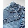 image:imageCHICME Womens Rhinestone Skinny Jeans Light Blue High Waisted Stretchy Denim Pants with Belt Party Date NightLighted Blue