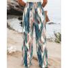 image:imageCHICME Womens Wide Leg Pants Boho High Waisted Pants Flowy Striped Palazzo Pants with PocketsGreen