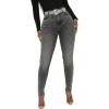 image:imageCHICME Womens Rhinestone Skinny Jeans High Waisted Washed Stretchy Denim Pants Party StreetwearDark Grey
