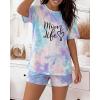 image:imageCHICME Pajamas Set for Women 2 Piece Pjs Lounge Set Soft Short Sleeve Tops and Sleep Shorts with PocketMmulticolor
