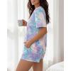 image:imageCHICME Pajamas Set for Women 2 Piece Pjs Lounge Set Soft Short Sleeve Tops and Sleep Shorts with PocketMmulticolor