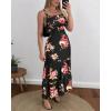 image:imageCHICME Summer Dresses for Women 2026 Sleeveless Casual Boho Maxi Dress Square Neck Cut Out Floral A Line DressBfloral Black