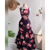 image:imageCHICME Summer Dresses for Women 2026 Sleeveless Casual Boho Maxi Dress Square Neck Cut Out Floral A Line DressBfloral Black