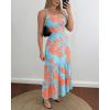 image:imageCHICME Summer Dresses for Women 2026 Sleeveless Casual Boho Maxi Dress Square Neck Cut Out Floral A Line DressCfloral Blue