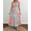 image:imageCHICME Summer Dresses for Women 2026 Sleeveless Casual Boho Maxi Dress Square Neck Cut Out Floral A Line DressCfloral Blue