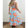 image:imageCHICME Summer Dresses for Women 2026 Sleeveless Casual Boho Maxi Dress Square Neck Cut Out Floral A Line DressCfloral Blue