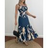 image:imageCHICME Summer Dresses for Women 2026 Sleeveless Casual Boho Maxi Dress Square Neck Cut Out Floral A Line DressDfloral Purplish Blue