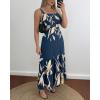 image:imageCHICME Summer Dresses for Women 2026 Sleeveless Casual Boho Maxi Dress Square Neck Cut Out Floral A Line DressDfloral Purplish Blue