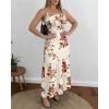 image:imageCHICME Summer Dresses for Women 2026 Sleeveless Casual Boho Maxi Dress Square Neck Cut Out Floral A Line DressEfloral Apricot
