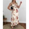 image:imageCHICME Summer Dresses for Women 2026 Sleeveless Casual Boho Maxi Dress Square Neck Cut Out Floral A Line DressEfloral Apricot
