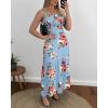 image:imageCHICME Summer Dresses for Women 2026 Sleeveless Casual Boho Maxi Dress Square Neck Cut Out Floral A Line DressFmisty Blue