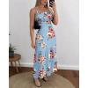 image:imageCHICME Summer Dresses for Women 2026 Sleeveless Casual Boho Maxi Dress Square Neck Cut Out Floral A Line DressFmisty Blue