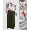 image:imageCHICME Women Summer 2 Piece Outfits Off Shoulder Top Flowy Wide Leg Pants Set Vacation Travel Airport OutfitsGreen