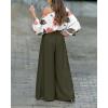 image:imageCHICME Women Summer 2 Piece Outfits Off Shoulder Top Flowy Wide Leg Pants Set Vacation Travel Airport OutfitsGreen