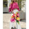 image:imageCHICME Women Summer 2 Piece Outfits Off Shoulder Top Flowy Wide Leg Pants Set Vacation Travel Airport OutfitsImulticolor