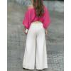 image:imageCHICME Women Summer 2 Piece Outfits Off Shoulder Top Flowy Wide Leg Pants Set Vacation Travel Airport OutfitsImulticolor