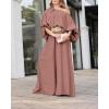 image:imageCHICME Women Summer 2 Piece Outfits Off Shoulder Top Flowy Wide Leg Pants Set Vacation Travel Airport OutfitsNred Bean