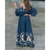 image:imageCHICME Women Summer 2 Piece Outfits Off Shoulder Top Flowy Wide Leg Pants Set Vacation Travel Airport OutfitsPurplish Blue