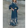 image:imageCHICME Women Summer 2 Piece Outfits Off Shoulder Top Flowy Wide Leg Pants Set Vacation Travel Airport OutfitsPurplish Blue