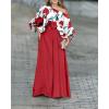 image:imageCHICME Women Summer 2 Piece Outfits Off Shoulder Top Flowy Wide Leg Pants Set Vacation Travel Airport OutfitsRed