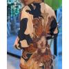 image:imageCHICME Womens Bodycon Long Sleeve Dress Casual Plunge V Neck Ruched Midi Dress Fall Bodycon Slit Office Work DressesAbrown