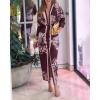 image:imageCHICME Womens Bodycon Long Sleeve Dress Casual Plunge V Neck Ruched Midi Dress Fall Bodycon Slit Office Work DressesDark Red