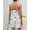 image:imageCHICME Womens Lace Trim Side Slit Modal Cami Sleep Dress Loungewear Cute Night Gowns for WomenRfloral White