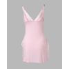 image:imageCHICME Womens Lace Trim Side Slit Modal Cami Sleep Dress Loungewear Cute Night Gowns for WomenVplus Size Pink